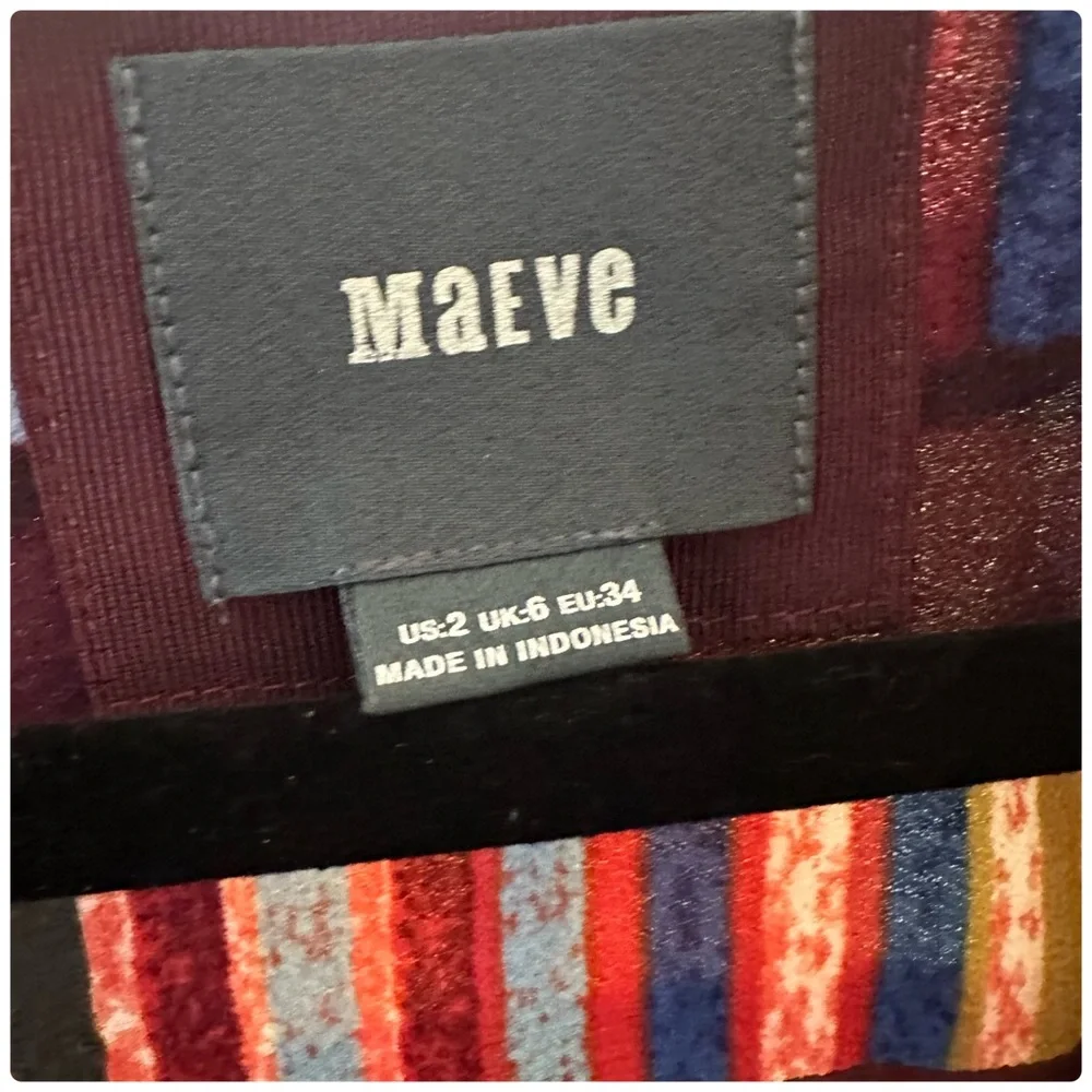 Maeve Anthropologie Au Revoir Mini Dress Size 2 Abstract Colorful Cap Sleeve - Picture 5 of 7